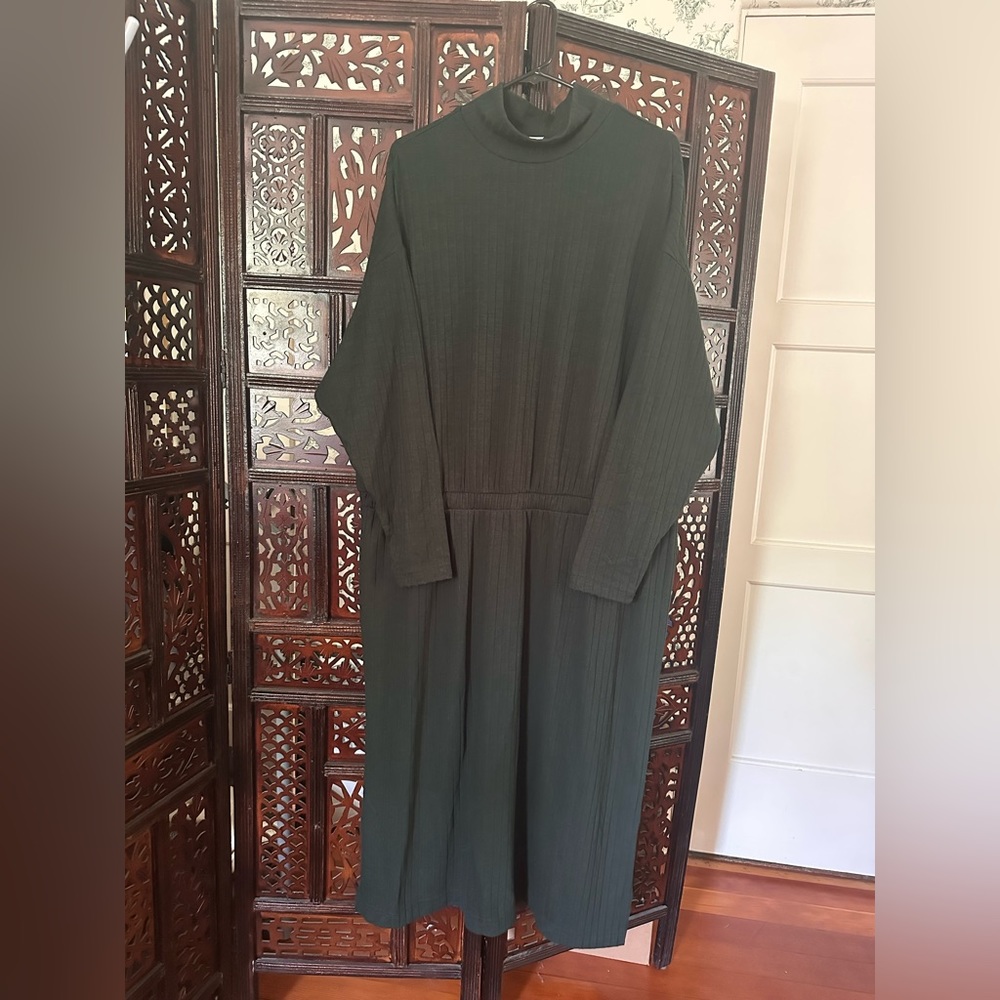 Plus size forest green knit dress in near-new condition.